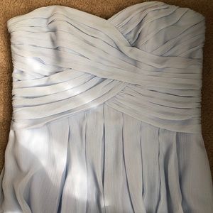 Light Blue David’s Bridal bridesmaid dress.